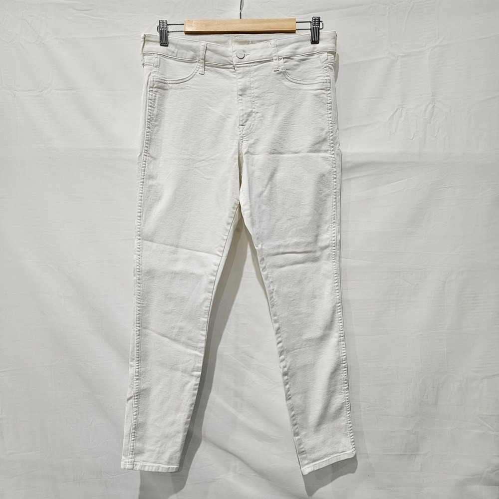 HM Womens Size 10 White High Waisted Skinny Jeans Stretch Denim Staple Basic
